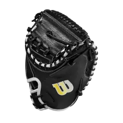2023 Wilson A2000 M1DSS 33.5" Baseball Catcher's Mitt: WBW100995335 -Baseball Shop WBW100995 2 A2000 C M1DSC 335 BlackSS BlackDimple White WilsonGold