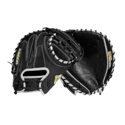 2023 Wilson A2000 M1DSS 33.5" Baseball Catcher's Mitt: WBW100995335 -Baseball Shop WBW100995 8 A2000 C M1DSC 335 BlackSS BlackDimple White WilsonGold